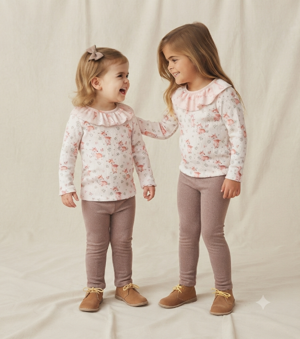 Producto - Remera Fanchis con volados - bambi wafle (2A a 8A) - 5