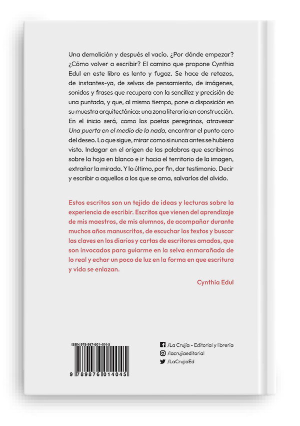 Producto - UNA PUERTA EN EL MEDIO DE LA NADA - CYNTHIA EDUL - LA CRUJIA - 1