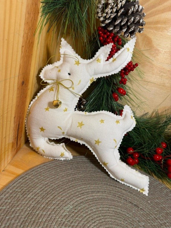 Producto - Reno colgante con diseño Estrellas Doradas  - 20 cm Mediano (Efectivo: 13.520)