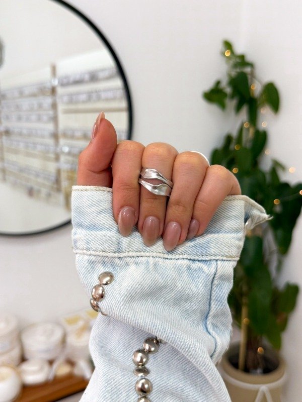 Producto - Anillo acero quirúrgico doble ondas talle 8