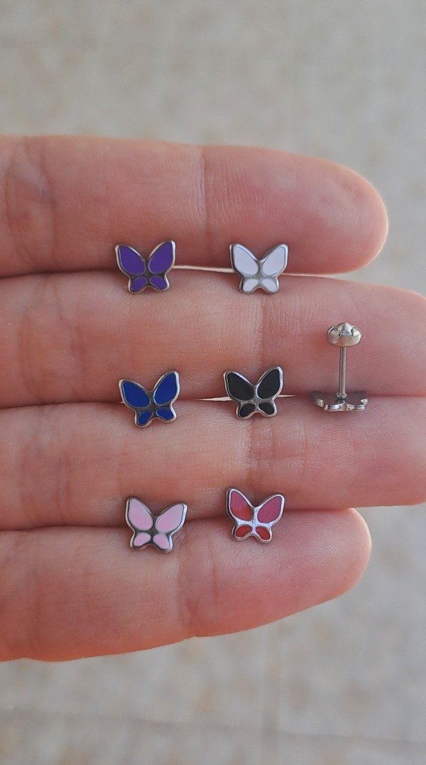 Producto - Abridores de Acero Mariposas Esmaltadas (par en cajita)