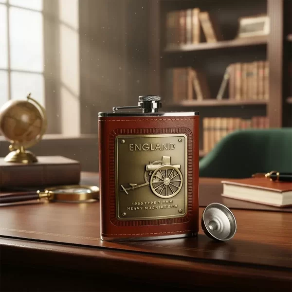 Producto - Petaca England Acero Inoxidable Con Embudo 236ml