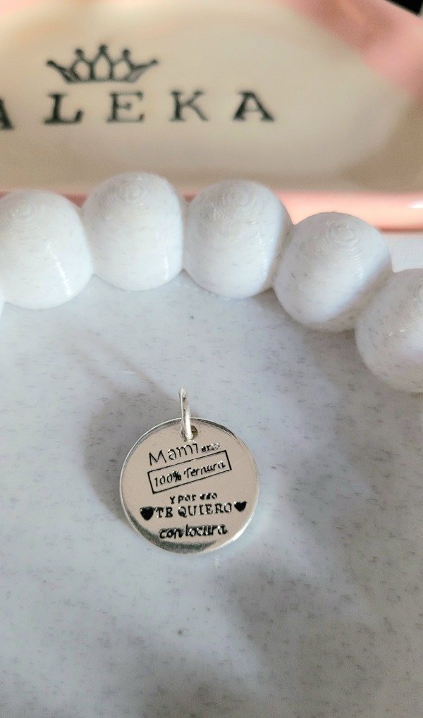 Producto - Dije frase de mamá de acero blanco - 1
