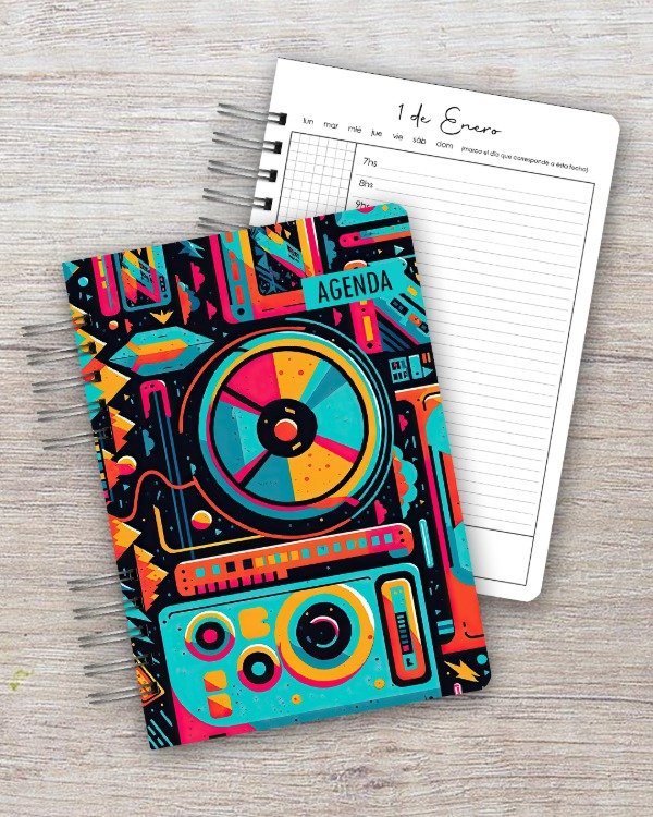 Producto - Agenda Perpetua A5 - 1 día por página - dis. retro