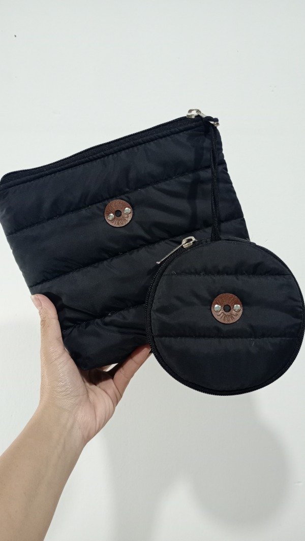 Producto - SET neceser + organizador múltiple negro opaco