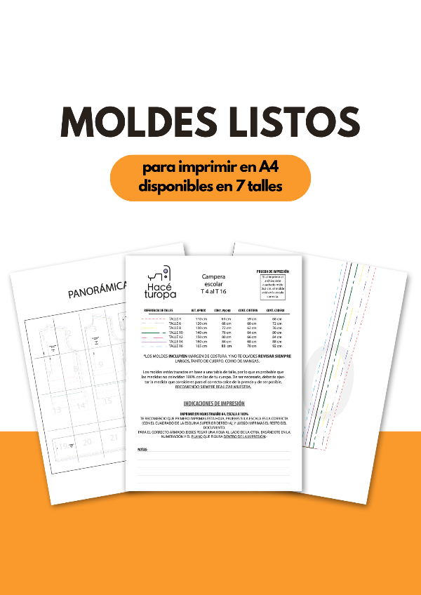 Producto - MOLDE CAMPERA INFANTIL UNISEX + VIDEO TUTORIAL - 1