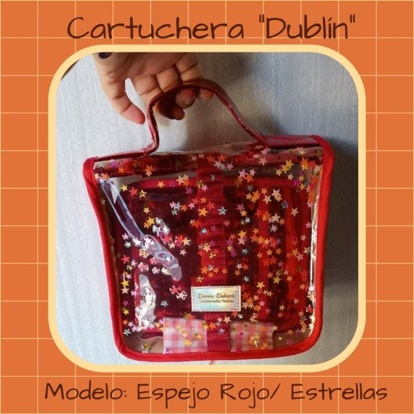 Producto - Cartuchera Dublín Transparente Roja