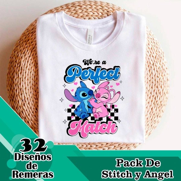 Producto - Diseños Digitales / Plantillas Para Remeras De Stitch Y Angel San Valentin