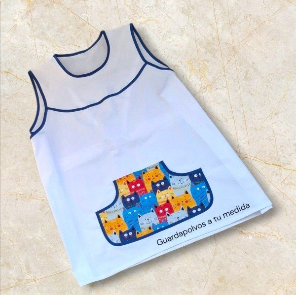 Producto - gatos multicolor contorno azul francia T. XL