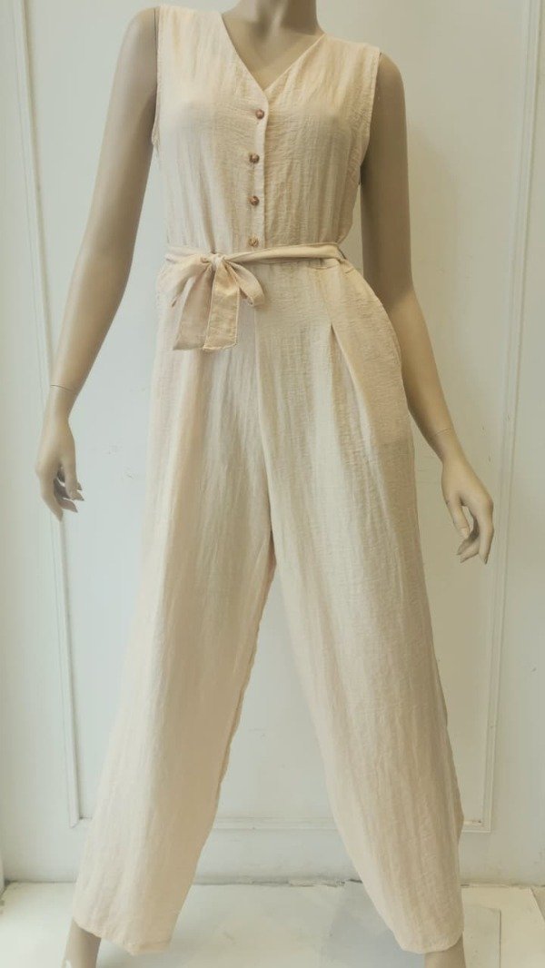 Producto - Mono Con Botón Y Lazo Lino Soft (Art. 6037)