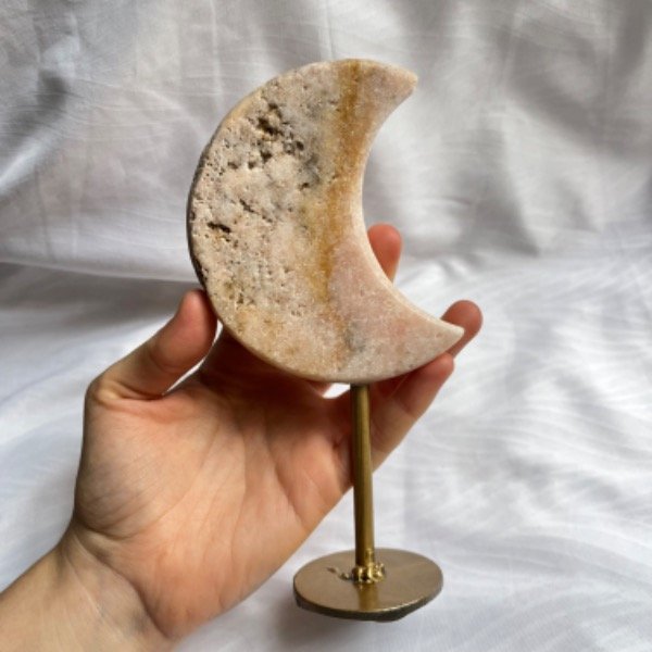 Producto - Luna de Amatista Rosa con Base Dorada