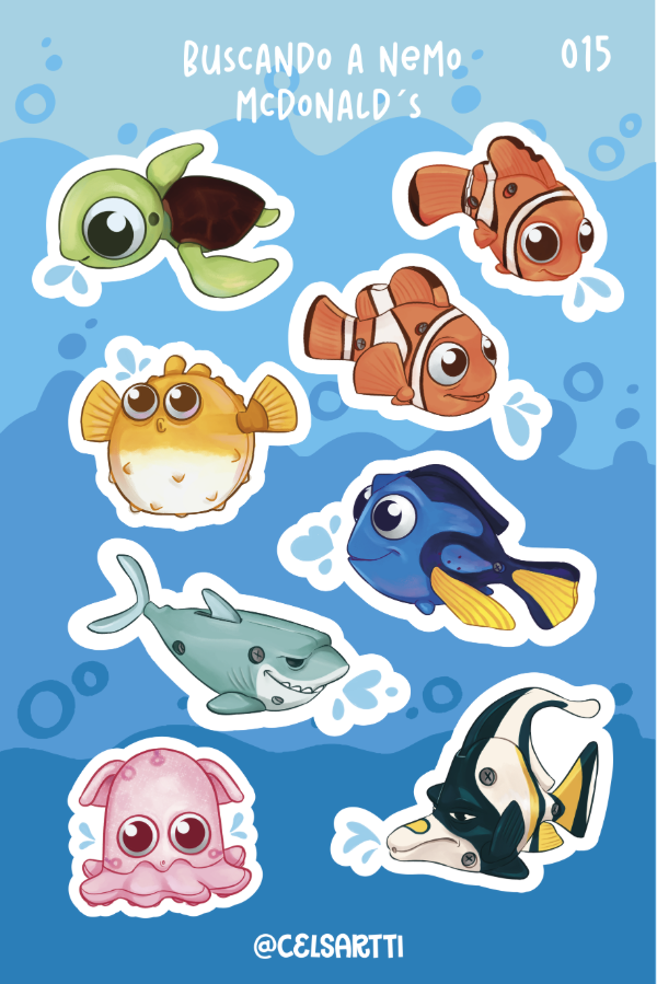 Producto - Buscando a Nemo Mcdonalds - Plancha de Stickers
