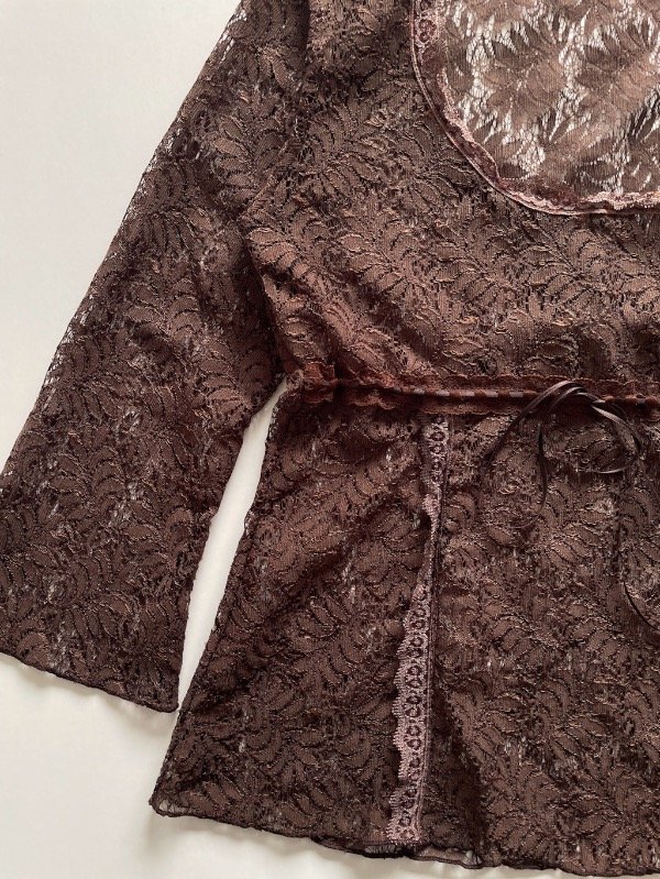 Producto - remera encaje marron - 1