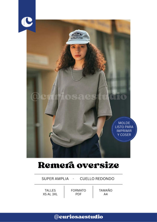 Producto - Remera oversize - Molde digital - PDF descargable