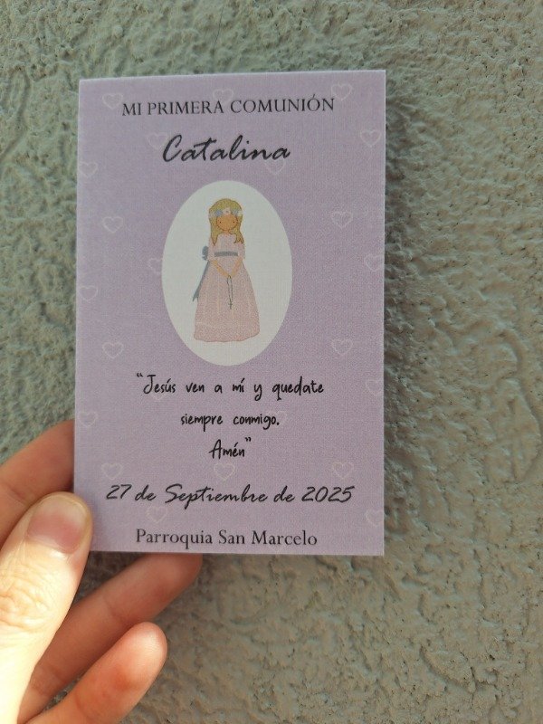 Producto - Estampita comunión "lavanda" - 0