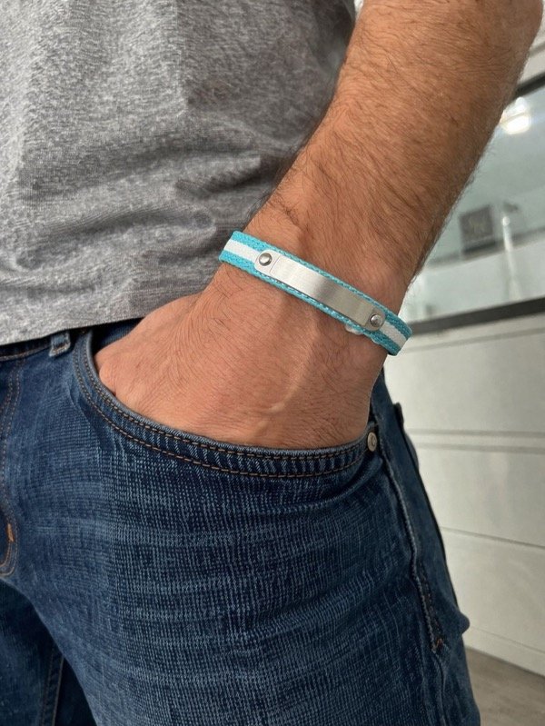 Producto - Pulsera argentina con chapita y cierre de acero