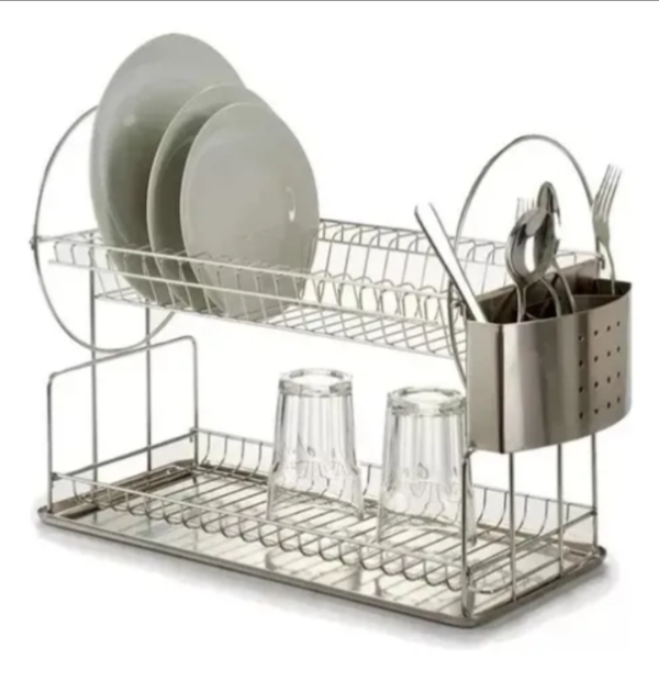 Producto - Escurridor Platos Secaplatos 2 Niveles Acero Inoxidable Cocina