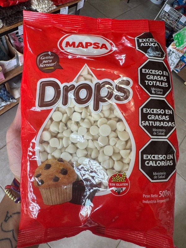 Producto - Chips de chocolate Mapsa blanco x 500 gr
