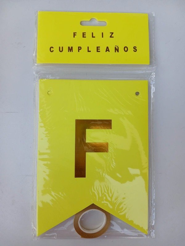 Producto - Banderín Básico "FC" Amarillo