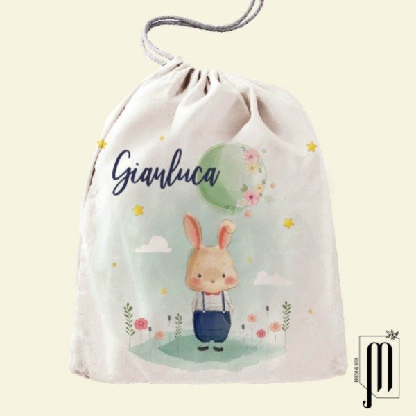 Bolsa de tela con manija Personalizada nombre 2