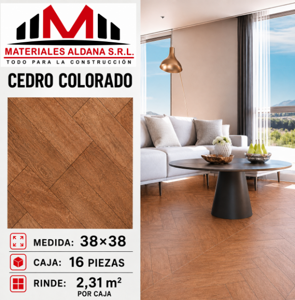 Producto - Cerámica Cedro Colorado 38x38 (16 piezas) Caja 2.31 m2 - 2