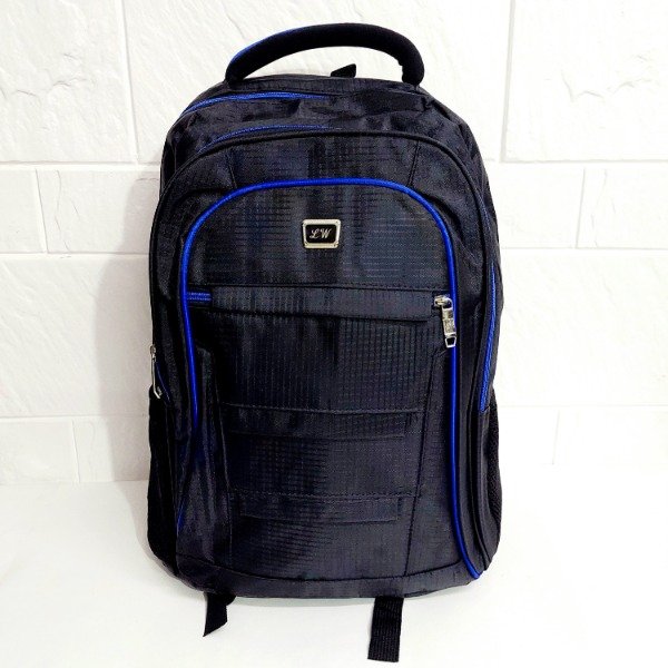 Producto - Mochila LW "negra con borde azul"