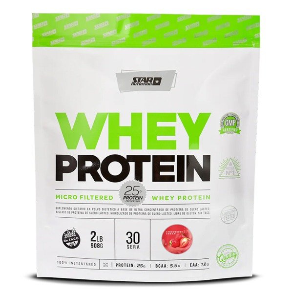 Producto - Whey Protein Star Nutrition x 908 Gr - Doypack sabor Strawberry Cream