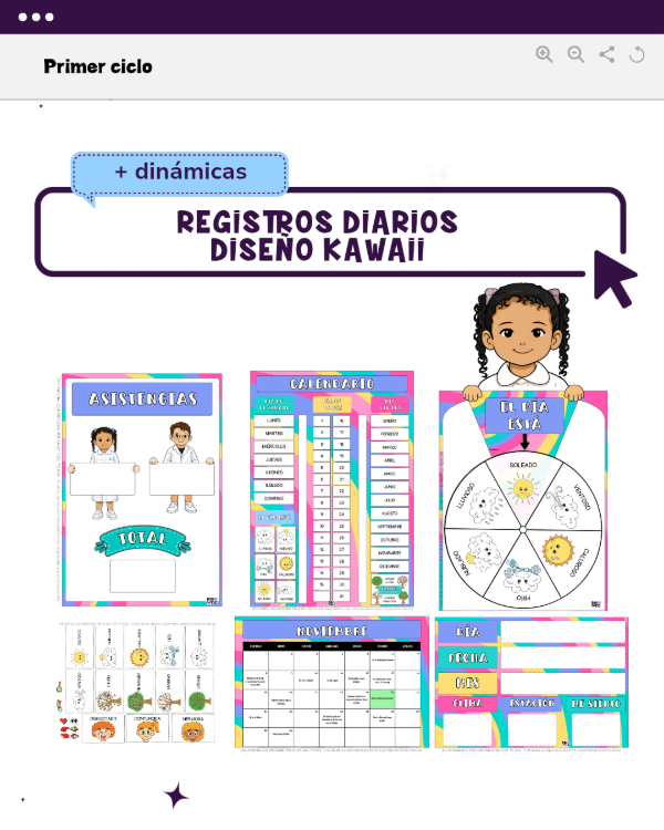 Producto - REGISTROS DIARIOS - DISEÑO KAWAII