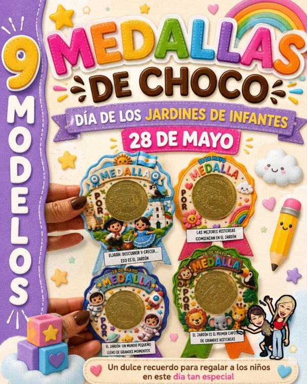 Producto - MEDALLAS DE CHOCO. DÍA DE LOS JARDINES DE INFANTES