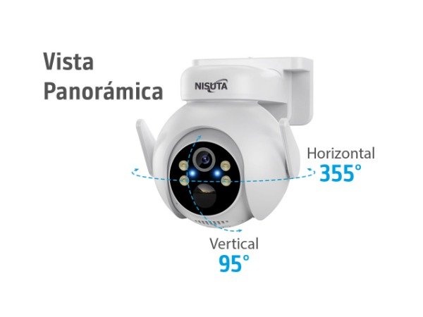 Producto - Camara De Seguridad IP WiFi Exterior Solar Nisuta NSIC72S Lente 4MP 2K - 2
