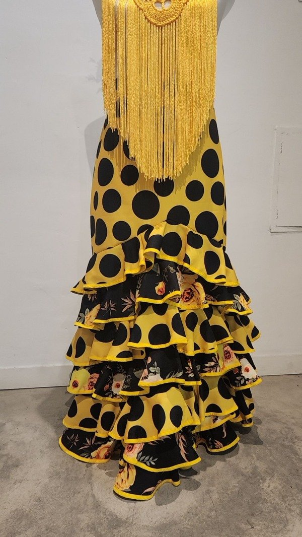 Producto - FALDA. MONETA AMARILLO NEGRO