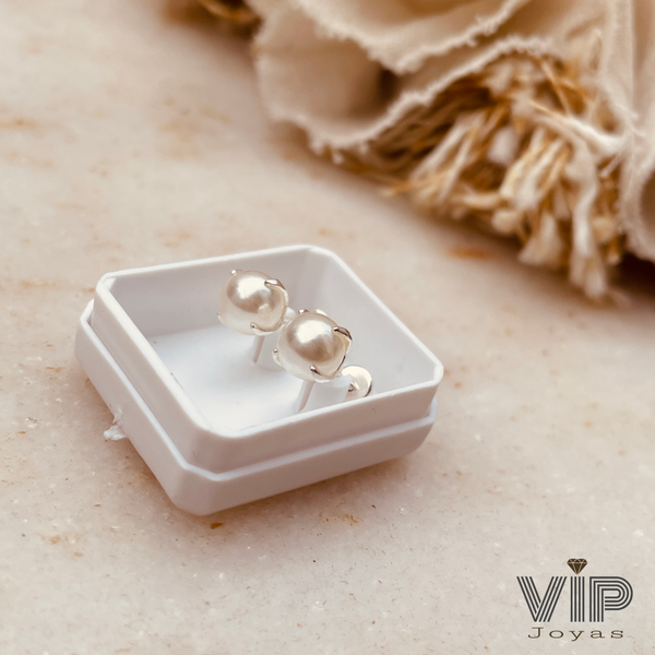 Producto - Aros Abridores Perla Engarzada 7mm Plata