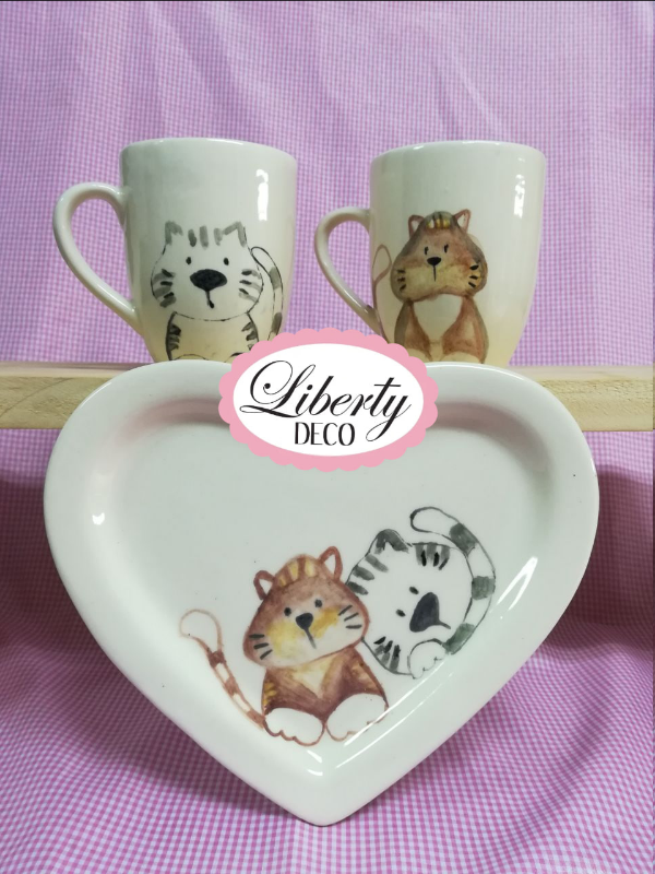 Producto - Set corazón gatitos