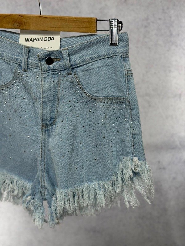 Producto - SHORT VERENA CELESTE RIGIDO STRASS - 1