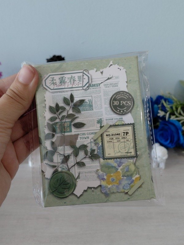 Producto - Cajita de stickers x 30 - Temática vintage verde #004