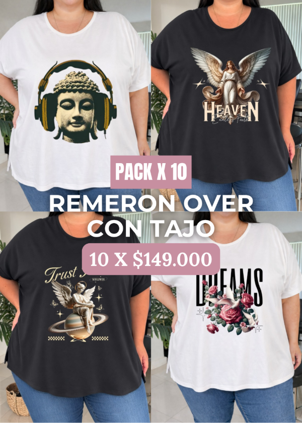 Producto - Pack X 10 Remeron Over con tajo de algodón