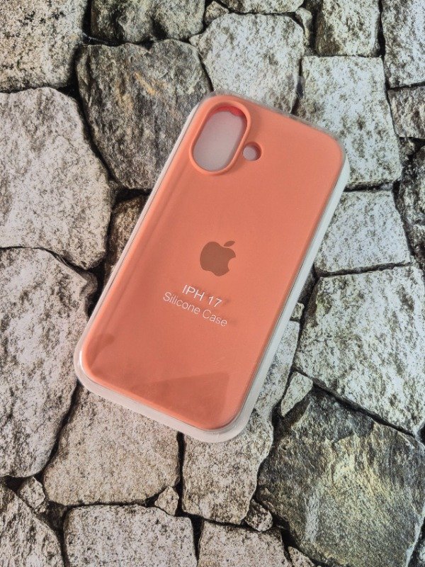 Producto - Funda silicone case con logo Iphone 17 durazno