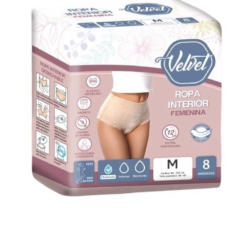 Producto - ROPA INTERIOR DESECHABLE PARA INCONTINENCIA VELVET FEMENINA
