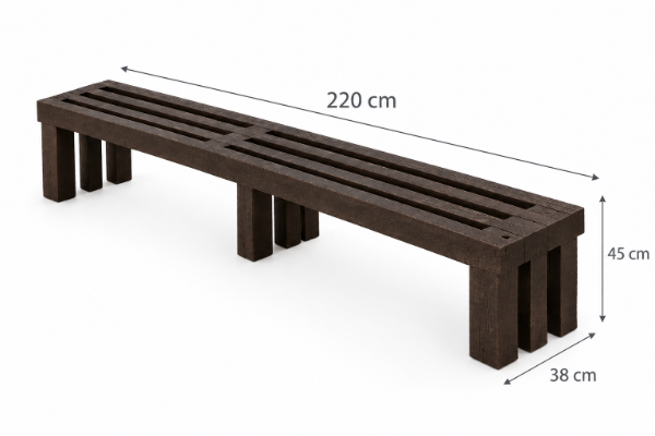 Producto - Banco Doble Para Exterior Madera Plastica - 1