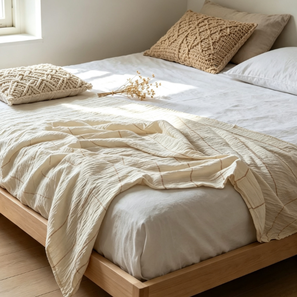Producto - Pie de Cama Lira Rayas Beige - 1