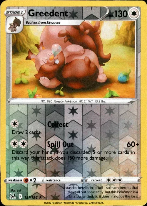 Producto - Greedent - 151/196 - Lost Origin - Reverse Holo
