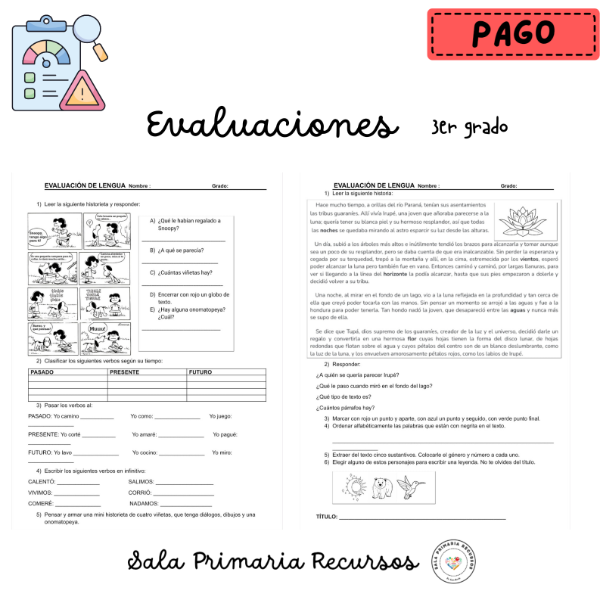 Producto - Evaluaciones 3er grado