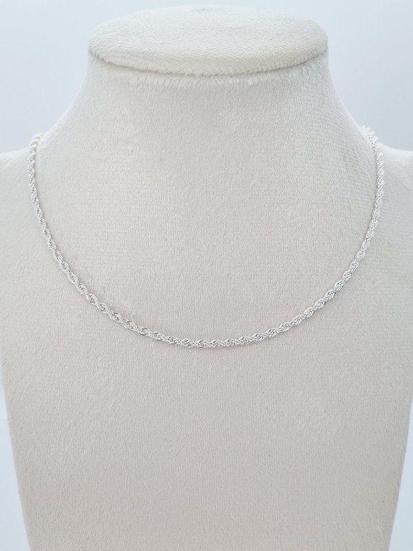 Producto - Cadena acero blanco torsada indiv med 50cm