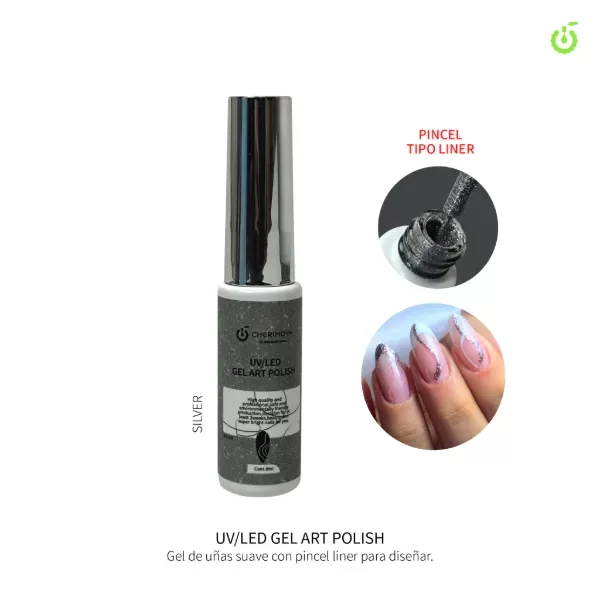 Producto - Liner 8ML plateado Brillante Cherimoya