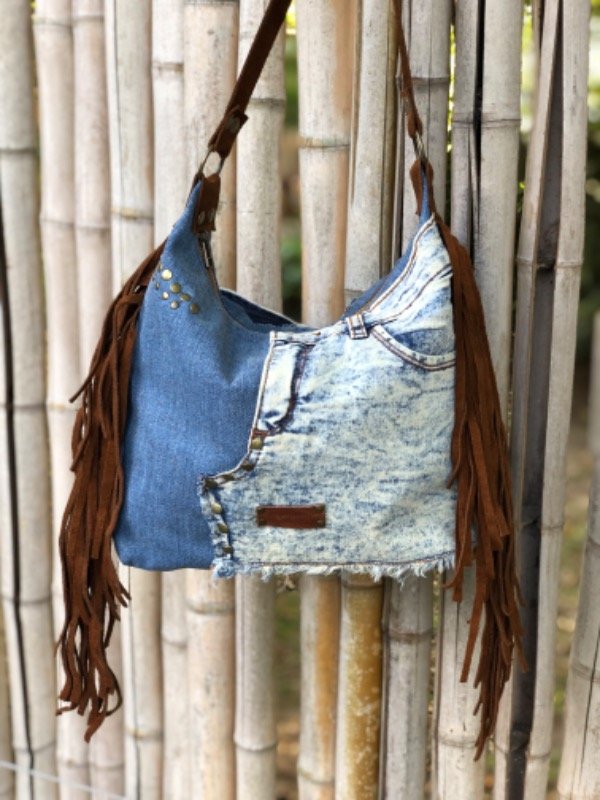 Producto - Cartera en jean y gamuza