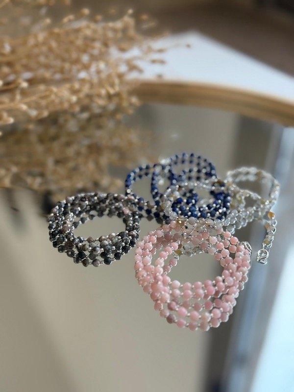 Producto - collar piedras con bolitas de plata