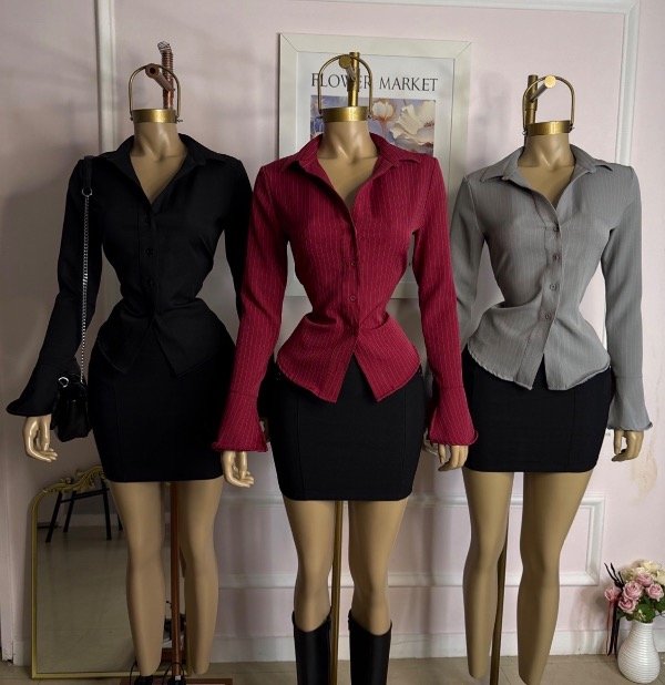 Producto - Camisa rayada gris