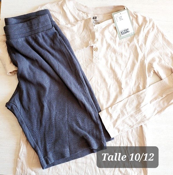 Duo HyM remera manga larga y short talle 10/12