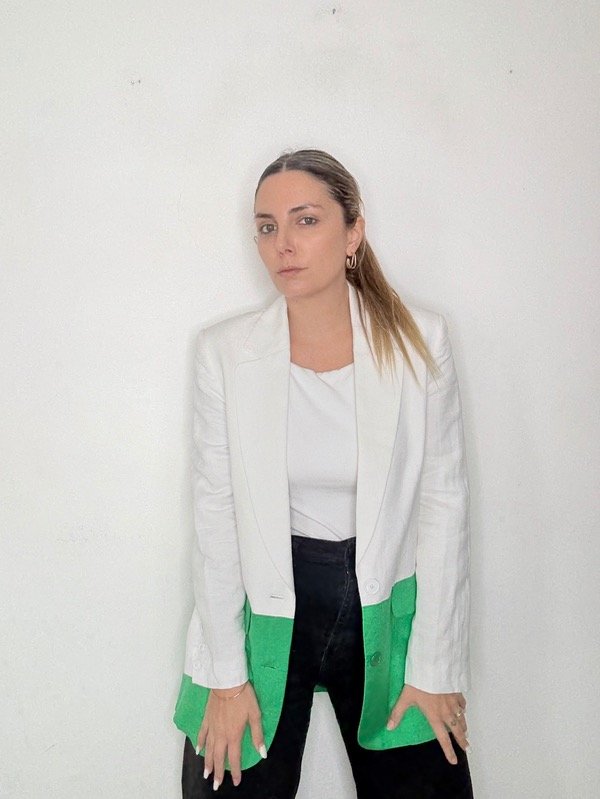 Producto - Blazer verde y blanco Clara Ibarguren