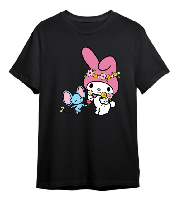 Producto - Remera Algodón My Melody Negra y Blanca